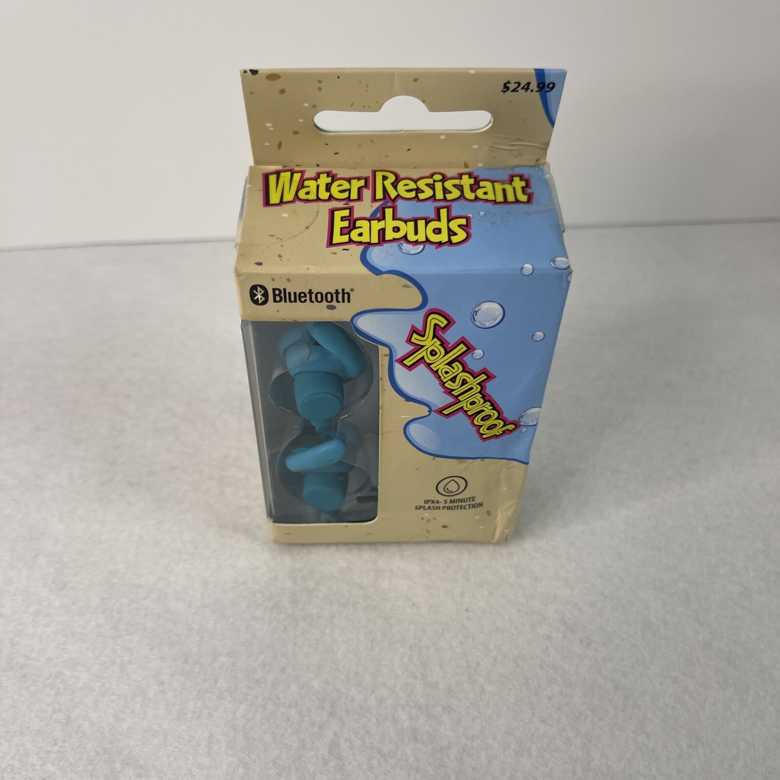 Solaray Water Resistant Earbuds Bluetooth Splashproof Call Answer Blue New