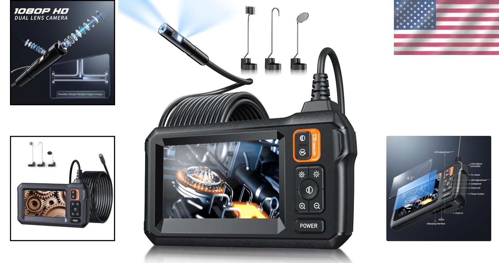 Waterproof Inspection Camera with IPS Screen