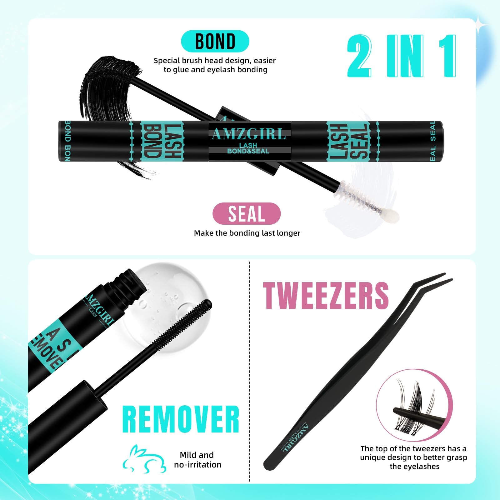 Manga Lash Clusters Kit 144PCS Fairy Eyelash Extension Kit with Lash Bond and...