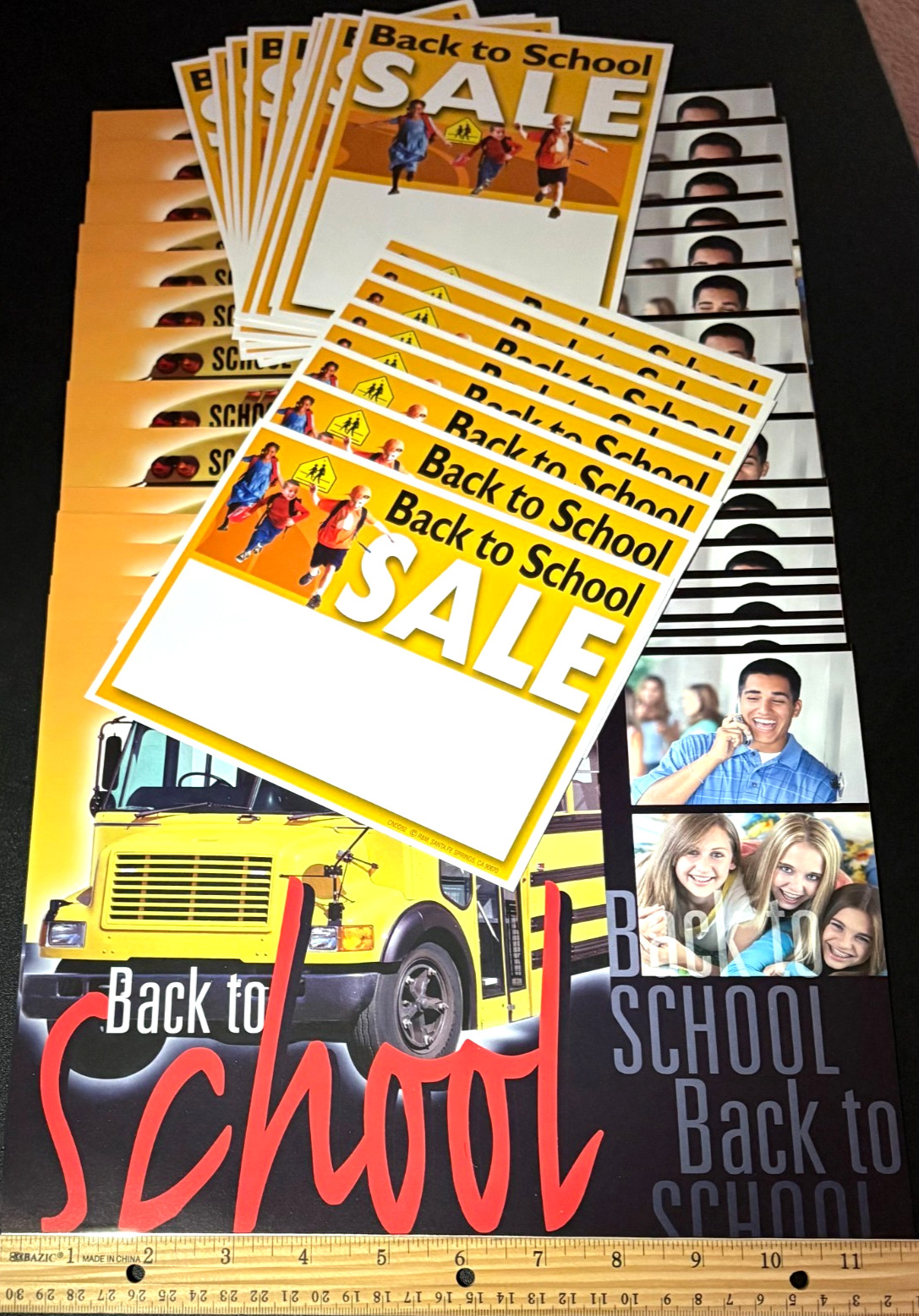 33/PK ⭐ VINTAGE 1970'S ⭐ BACK TO SCHOOL SUPPLIES RETAIL STORE SALE SIGNS POSTERS