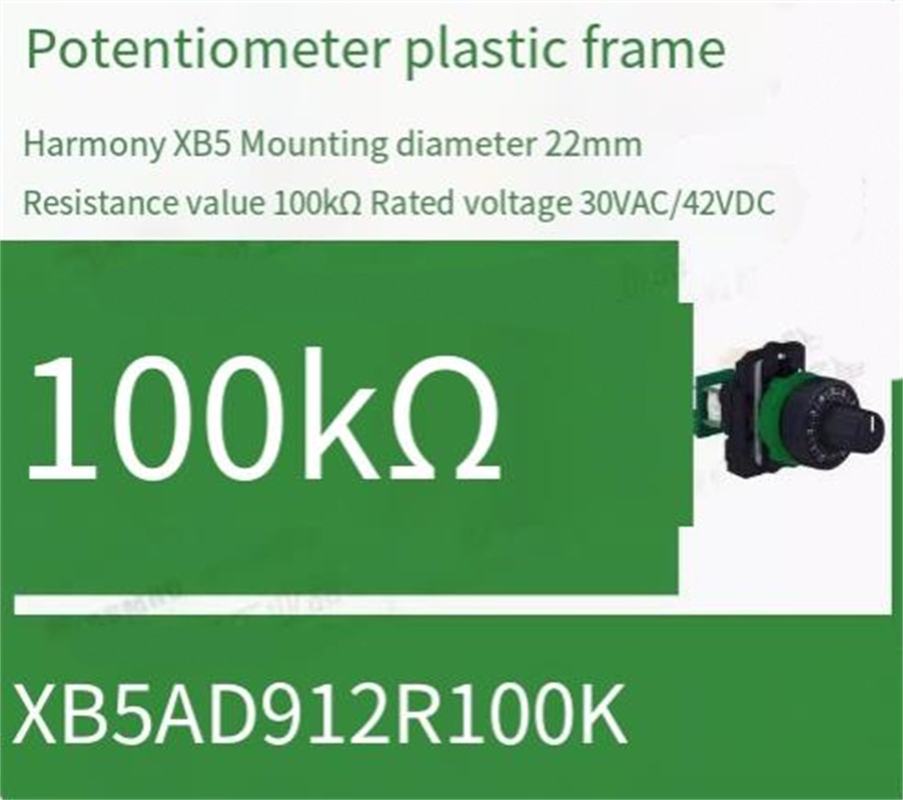 1/Piece Potentiometer XB5AD912R100K XB5 AD912R100K Resistance Value 100kΩ 22mm