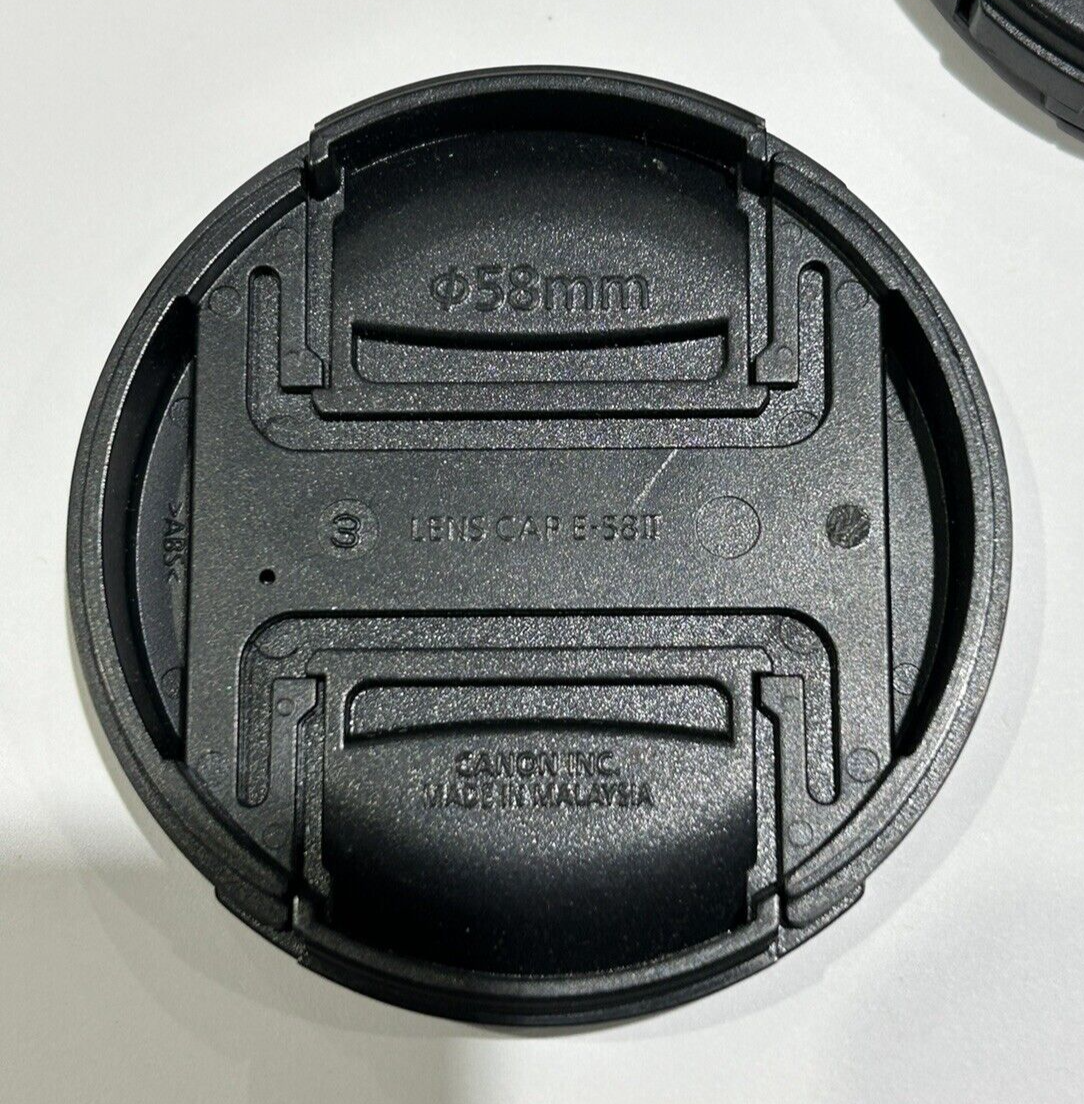 Canon 58mm Original Front Lens Cap- TOP & BOTTOM HINGE