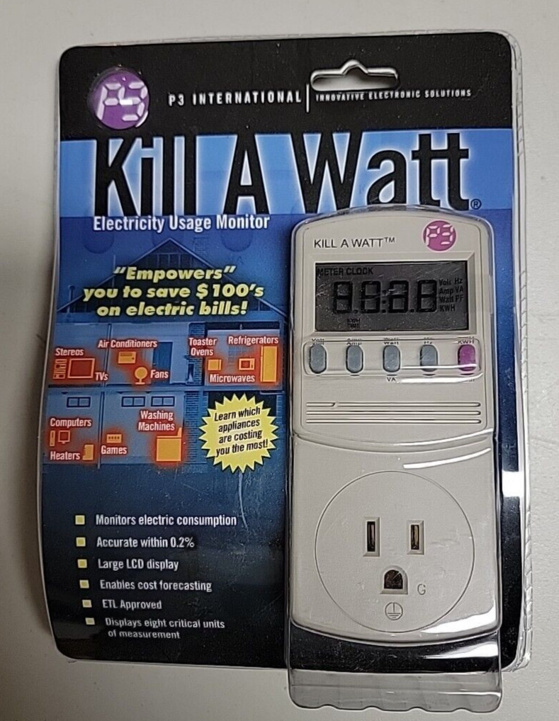 P3 International KILL A WATT Model P4400.01 Electricity Usage Monitor Sealed