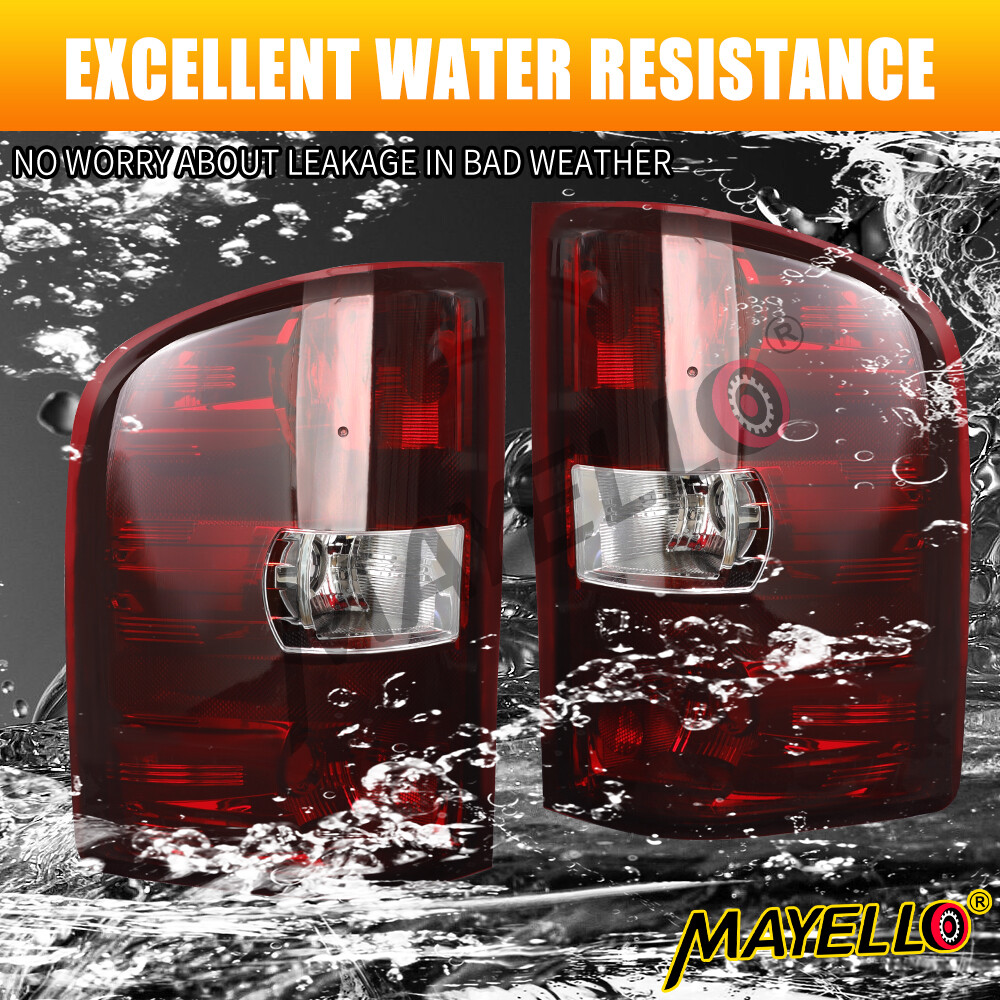 Pair Smoke Red Tail Lights For 2007 2008-2013 Chevy Silverado 1500 2500 3500 HD