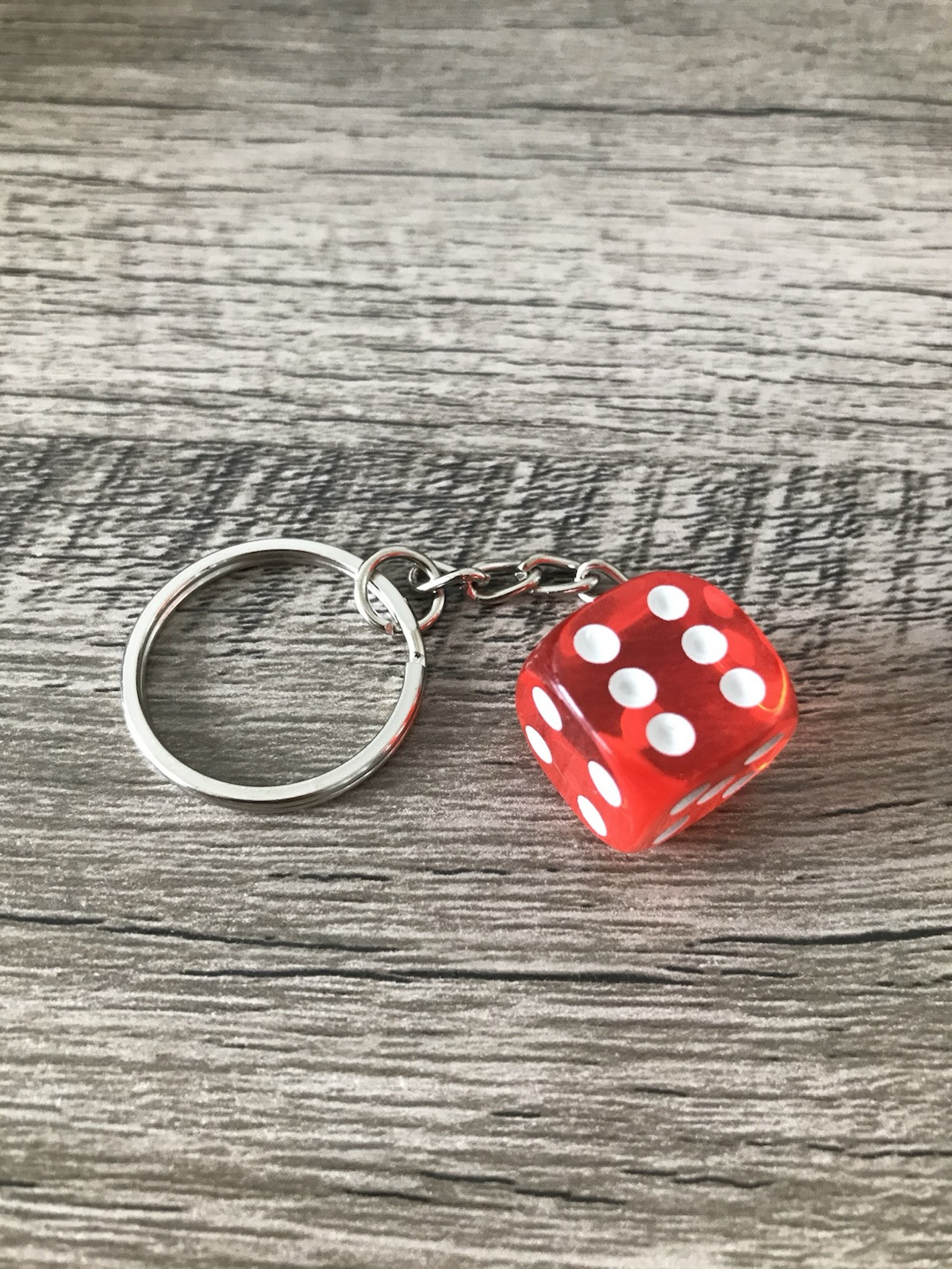 Dice Red Craps Casino DnD RPG High Roller Keys Keychain
