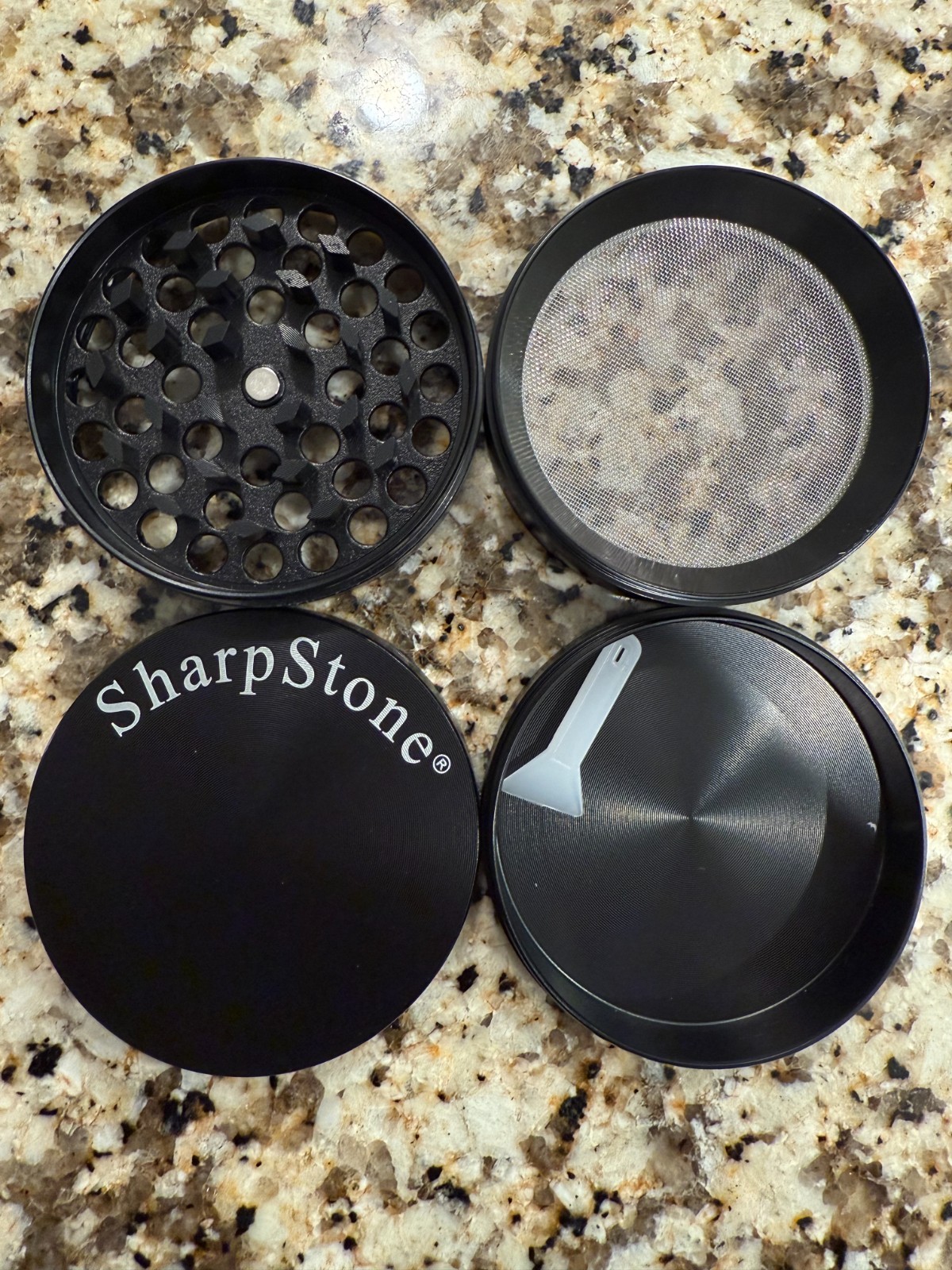 SharpStone 63MM Spice Tobacco Herb Grinder -4 Piece- Black