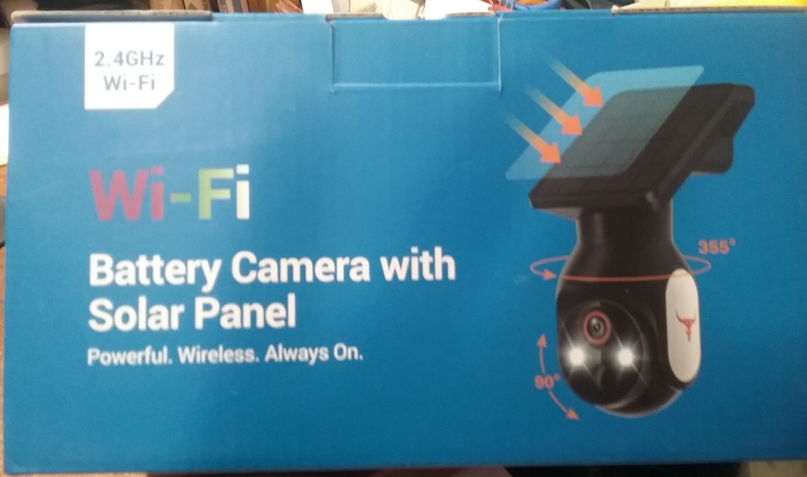 WI-FI BATTERY CAMERA WITH SOLAR PANEL DOOR CAMERA NIB