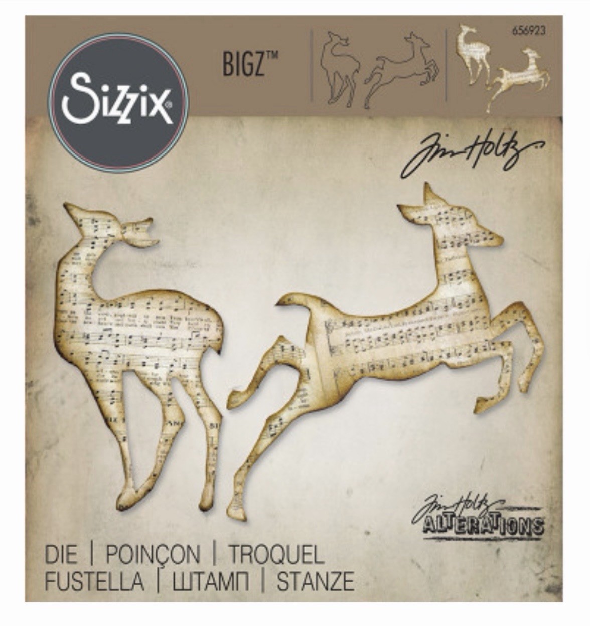 TIM HOLTZ Sizzix *REINDEER FLIGHT* Die BIGZ Alterations 656923 Christmas