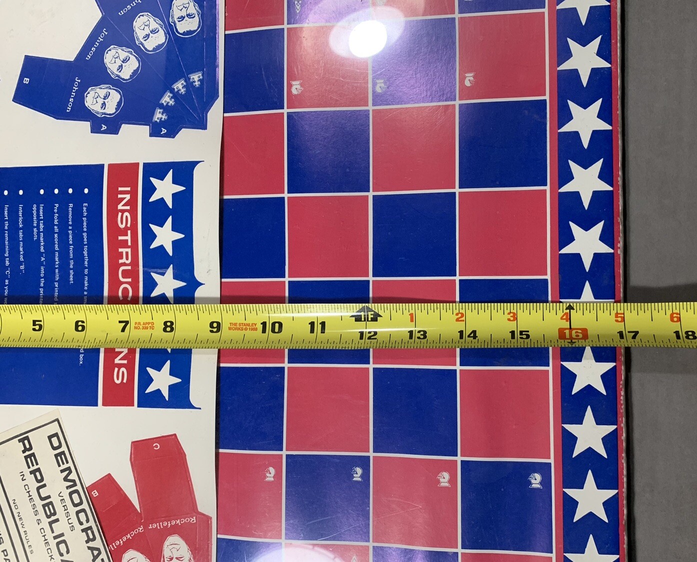 1968 Presidential Campaign Democrats VS. Republicans Checker Chess Game Politics