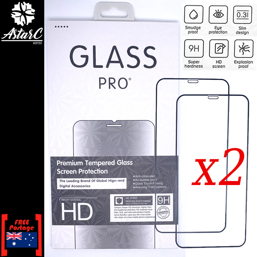 2x Full Cover Tempered Glass Screen Protector For iPhone XS Max XR X 8 7 6 +