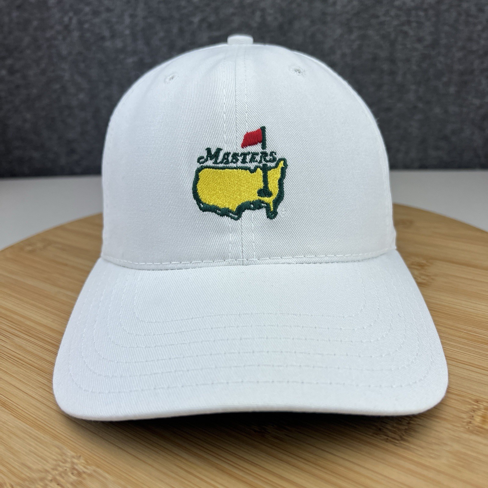 Vintage 1980's Masters Hat Cap Leather Strapback OSFM White American Needle USA