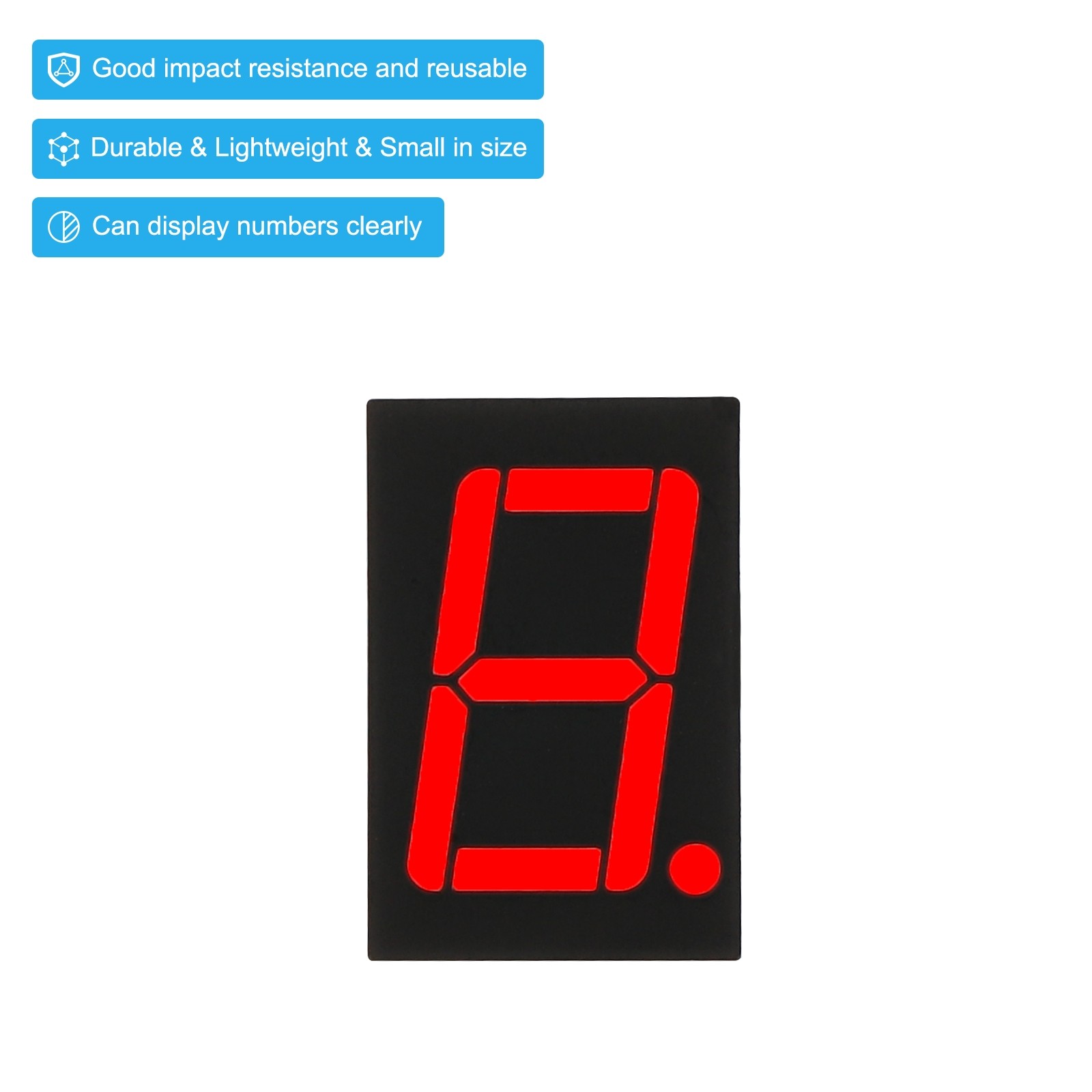 5Pcs Common Anode 7Segment 10Pin 1Bit 2.1V 0.56" LED Display Red