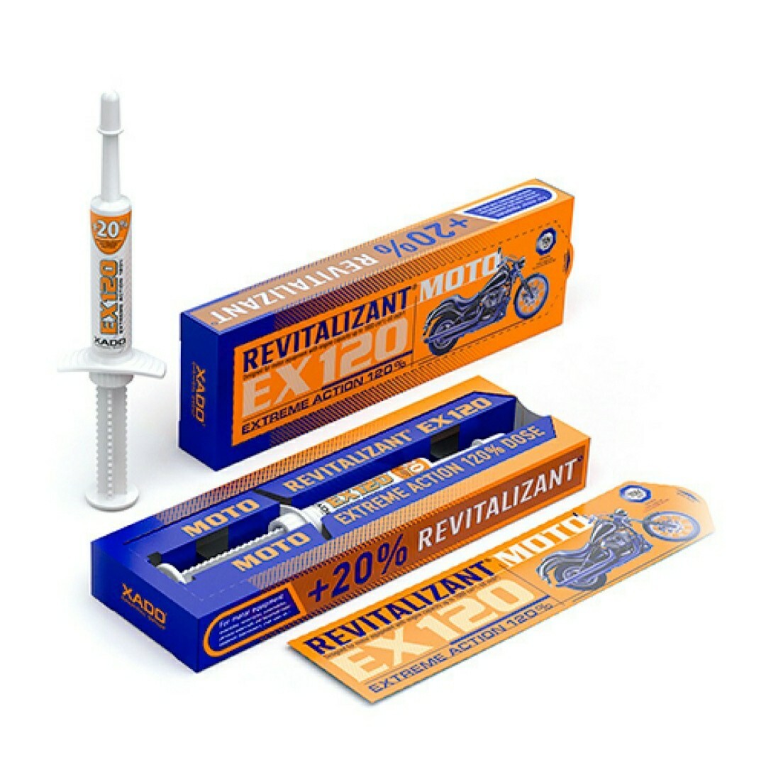 Revitalizing gel for MOTO equipment XADO EX120 4 ml