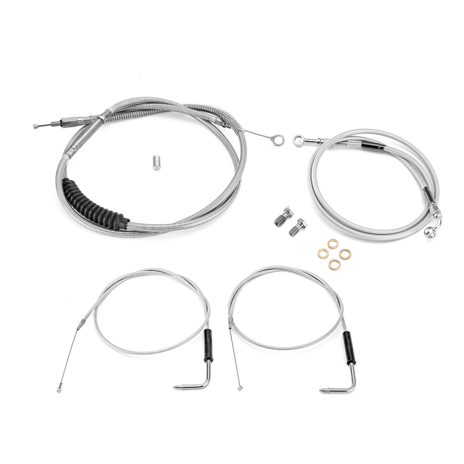 12"-14" Handlebar Brake Line Clutch Throttle Cable For Harley Dyna FXDWG Non-ABS