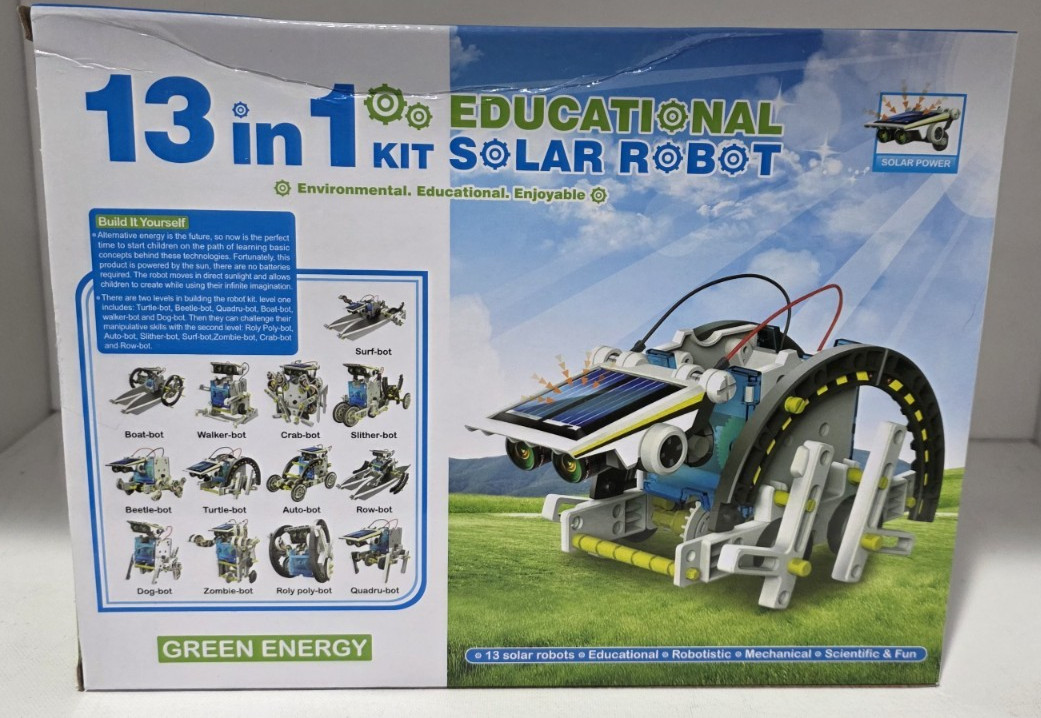 NIB - Green Energy 13 In 1 Educational Solar Robot Kit  Ages 10+