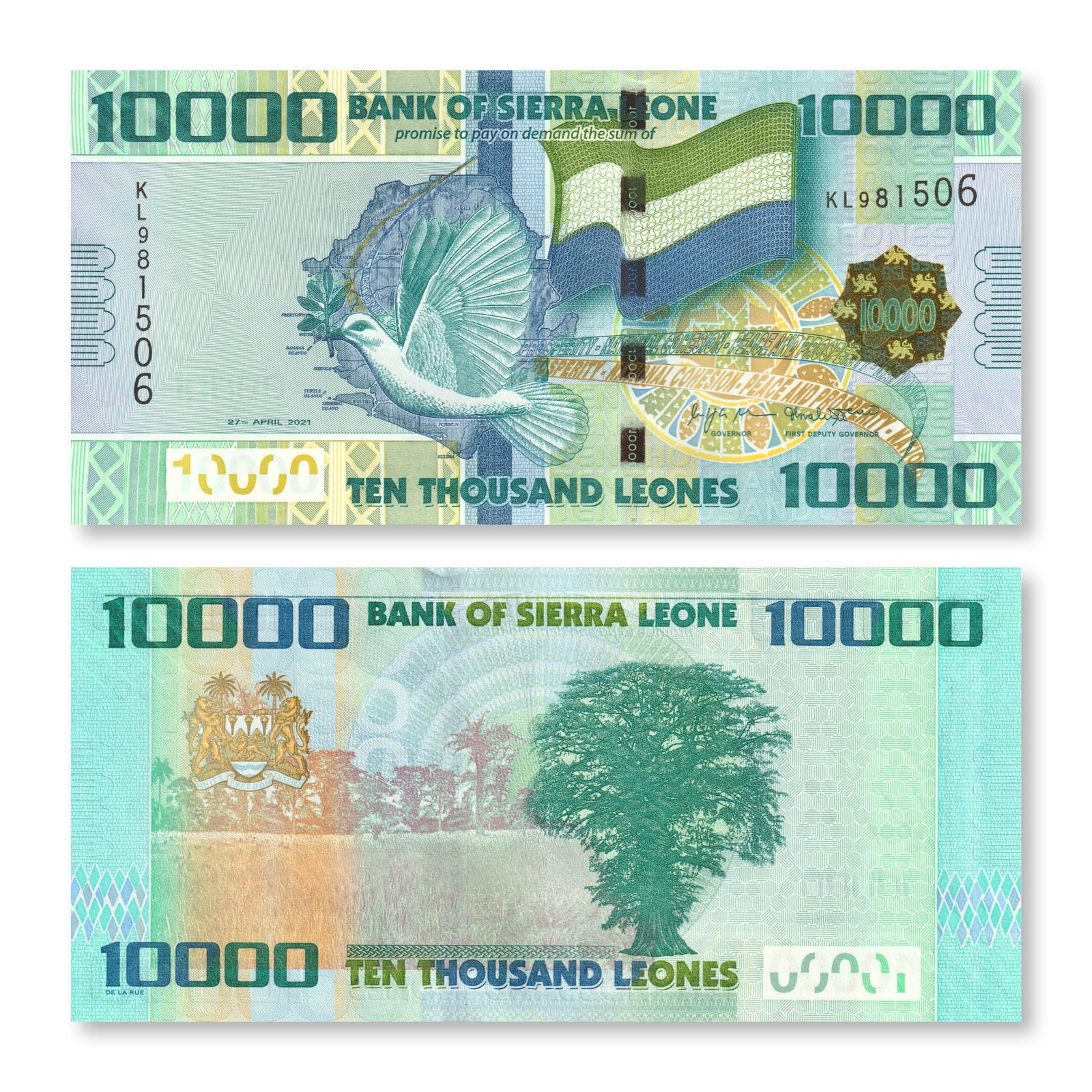 Sierra Leone 10000 Leones, 2021, B128f, P33, UNC