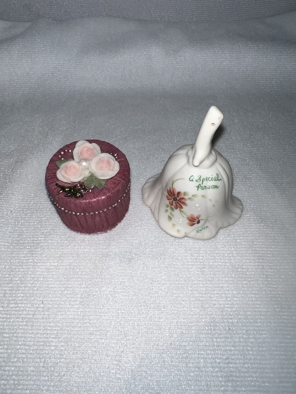 Miniature Ceramic Bell And Trinket Box