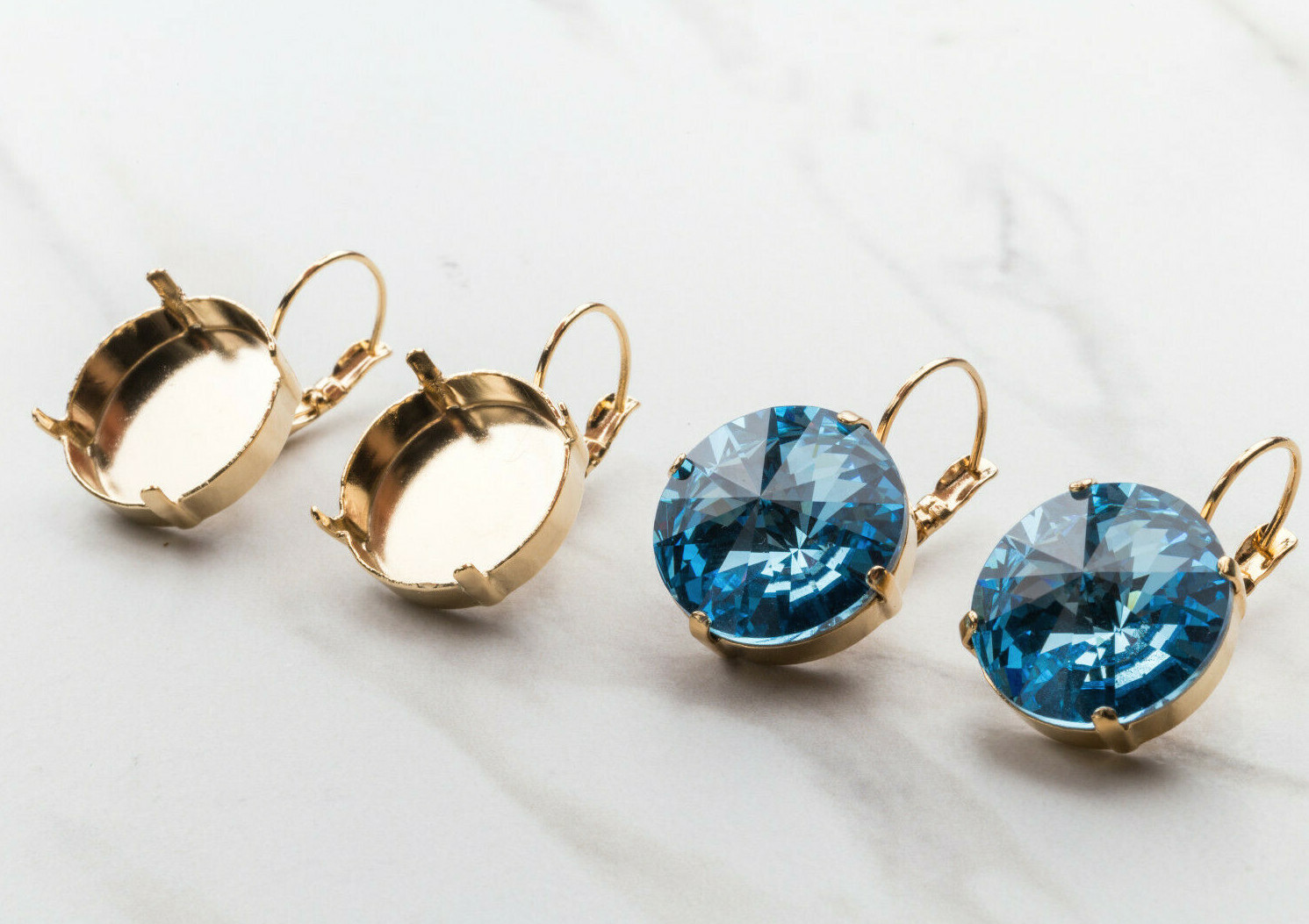 18mm Round | Classic Drop DIY Earring Bases | (EE 19)