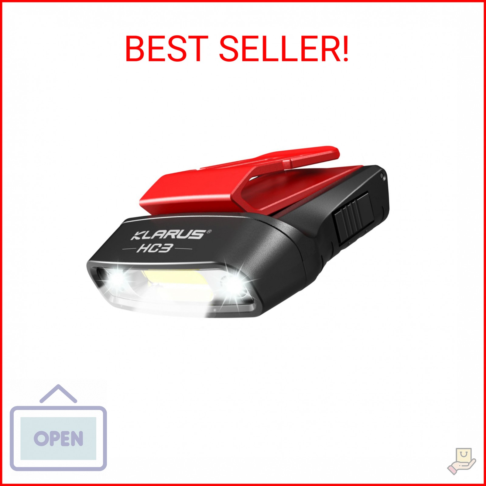 klarus HC3 Rechargeable Motion Sensor Cap Visor Light - 100 Lumens COB LED Clip