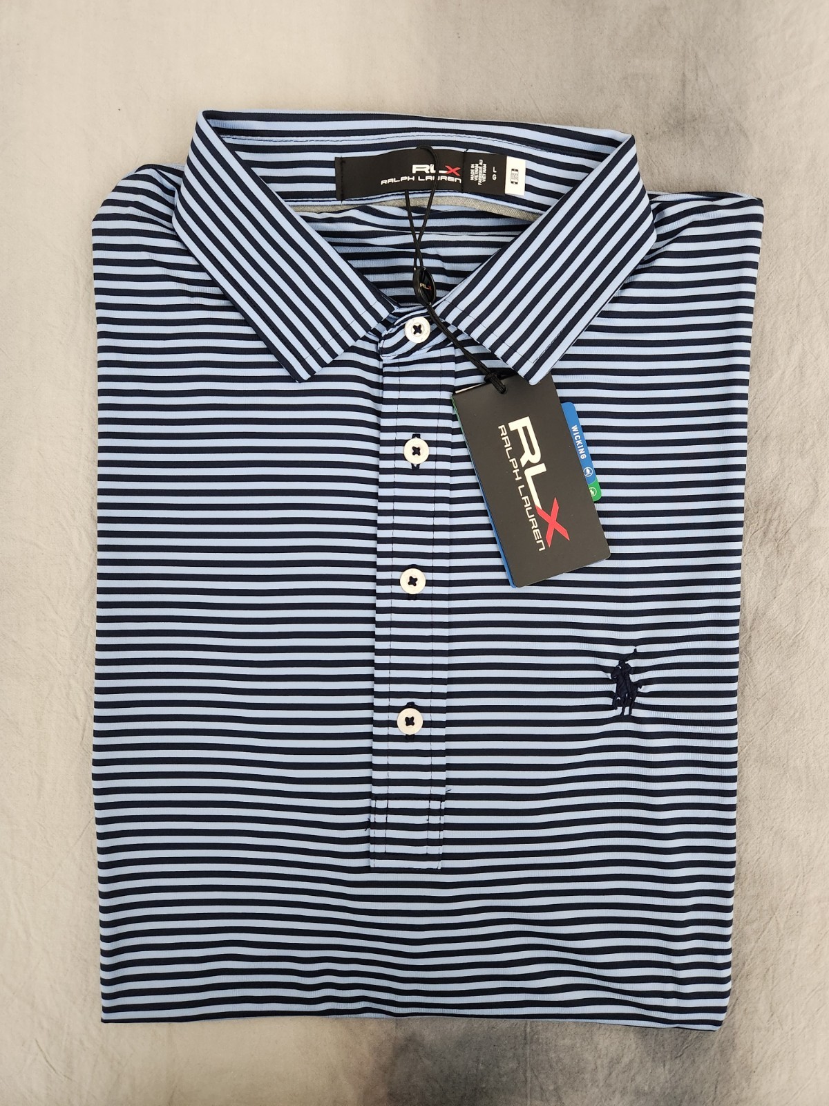 RLX Ralph Lauren Performance Newport Navy Golf Polo Shirt Men's Size Large