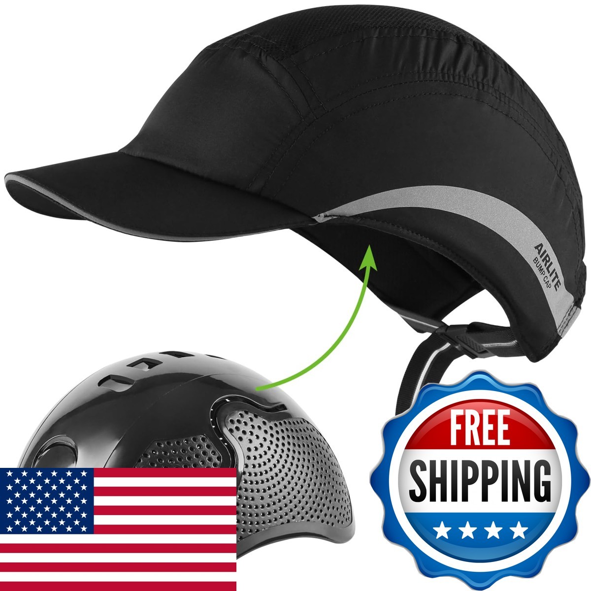 Green Devil Safety Bump Cap Super Lightweight Breathable Baseball Cap Style