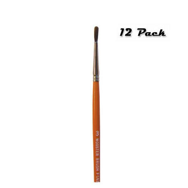 Wooster Brush Camel Watercolor F1624 Size #3 Artist Brush - Pack of 12