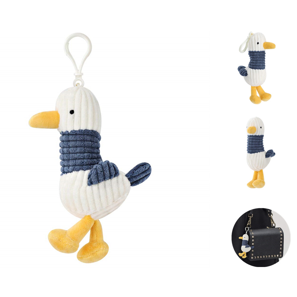 Seagull Soft Plush Toy clip on Bag Charm Pendant Keychain for women kids gifts
