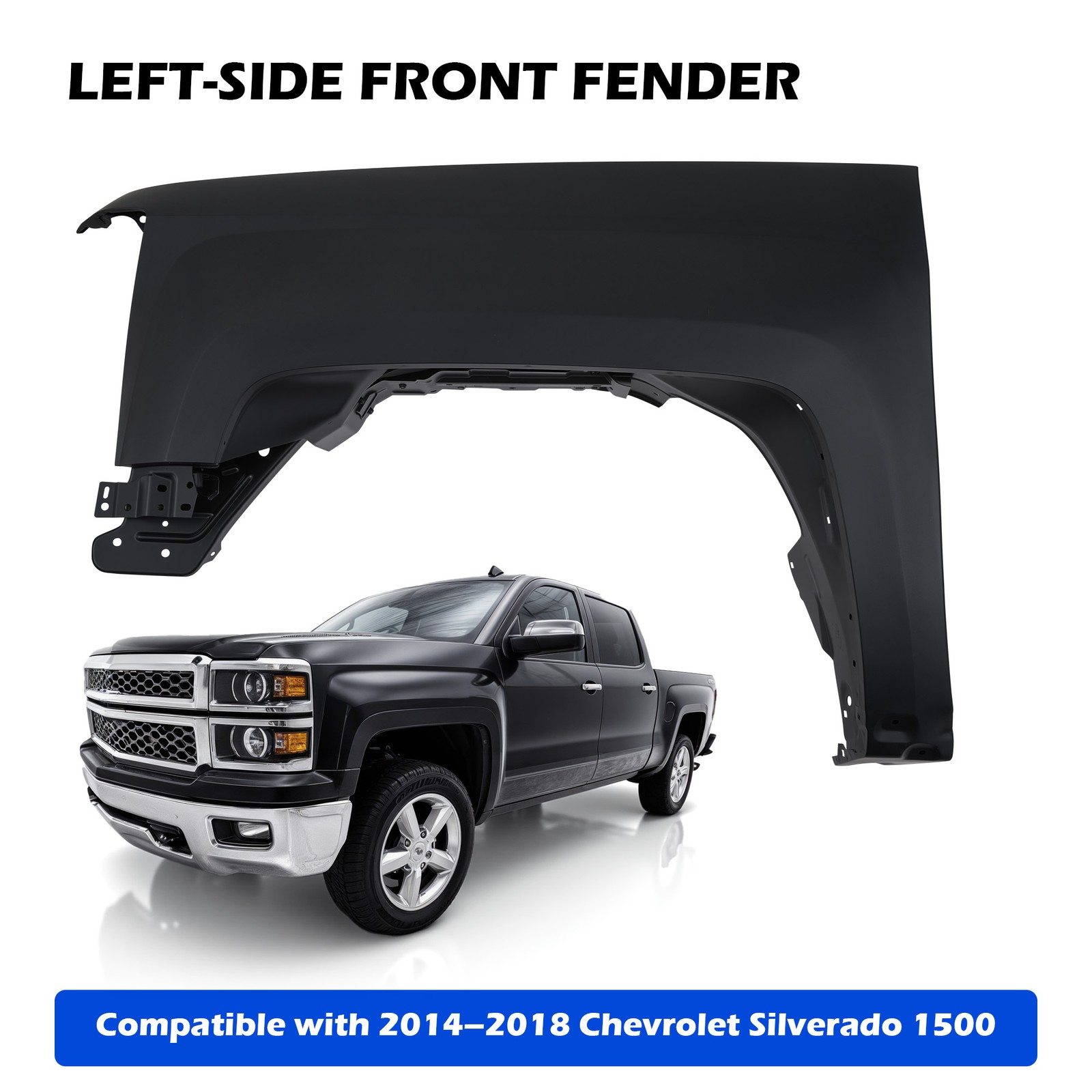 Replacement Fender for Driver Side for 2014-2018 Chevy Silverado 1500 GM1240385