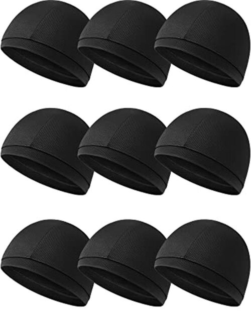 9 Pcs Cooling Skull Cap Camo Liner Sweat Wicking Lightweight Black Classic