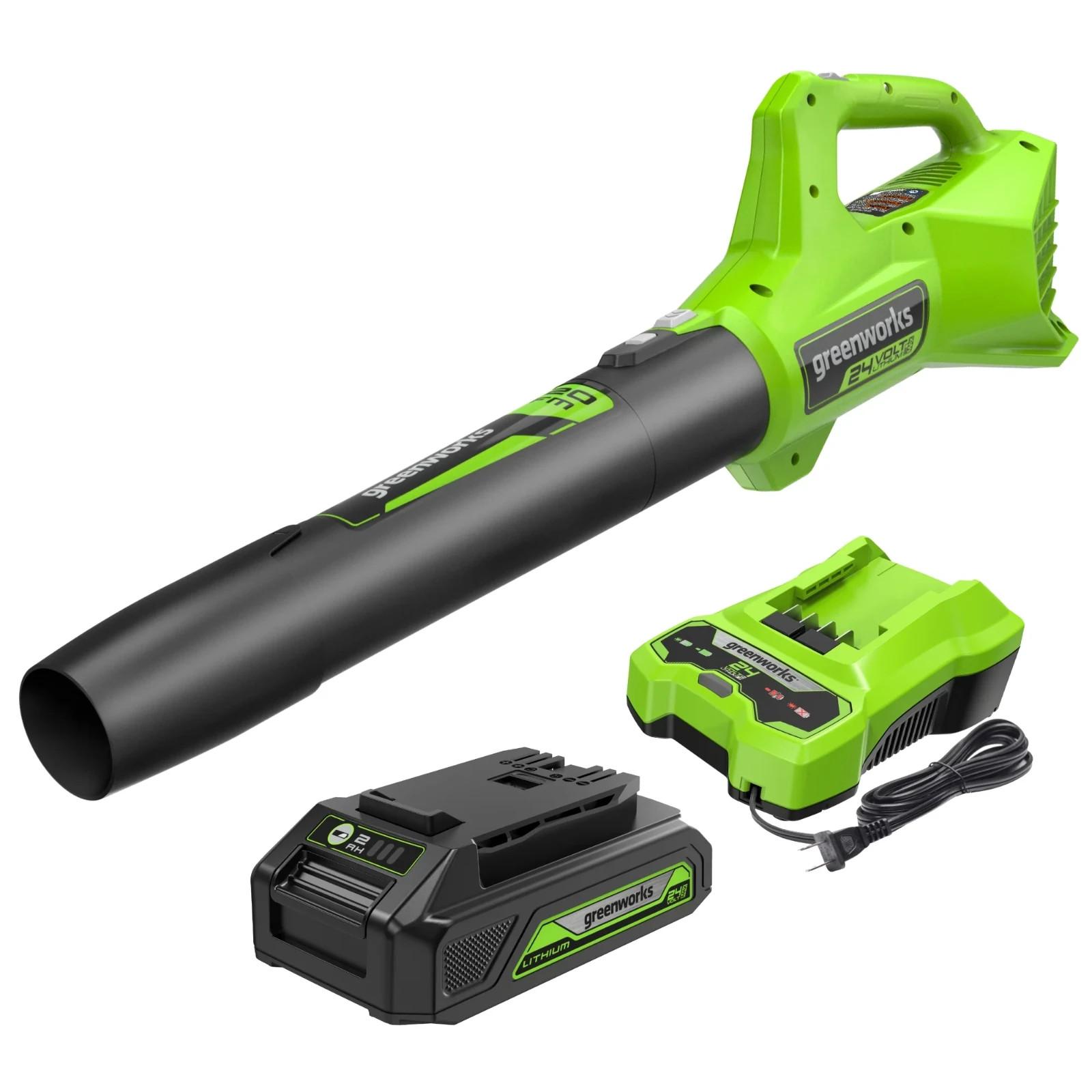 NEW Greenworks 24V Cordless Blower 320 Cfm 2.0Ah Battery & Charger Free Ship