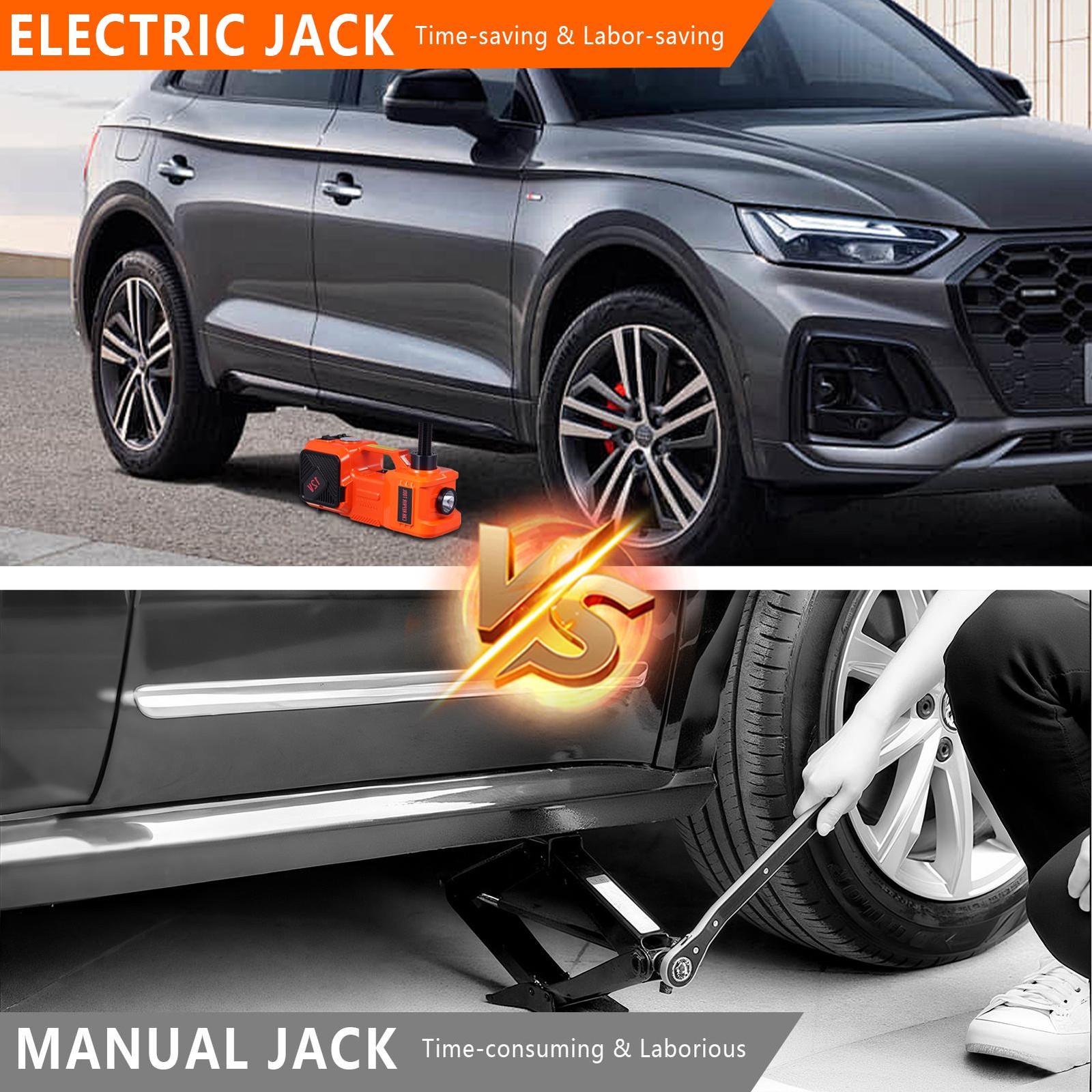 5 Ton 12V Electric Hydraulic Jack Electric Vehicle Jack With Tire Inflator