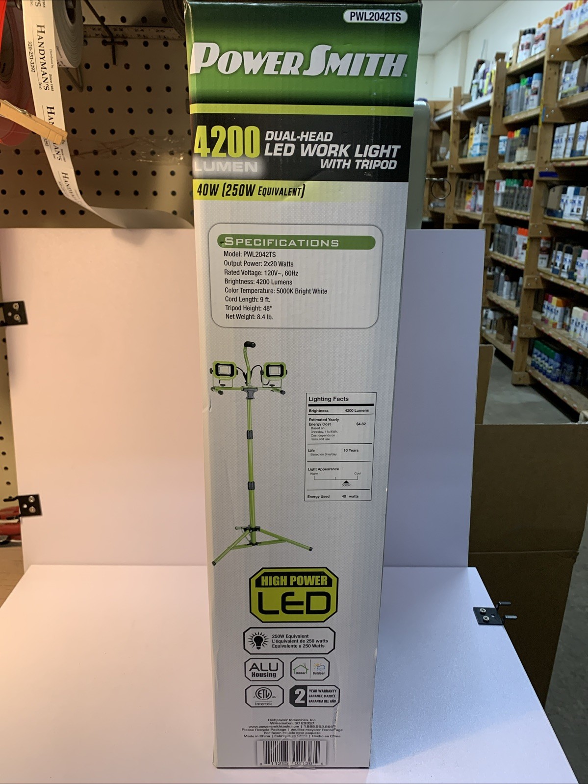 PowerSmith 4200 Lumen Dual-Head Led Work Light With Tripod