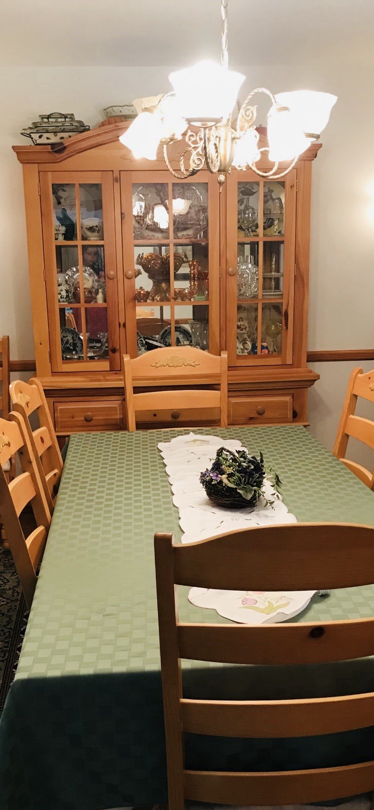 Pine-china cabinet