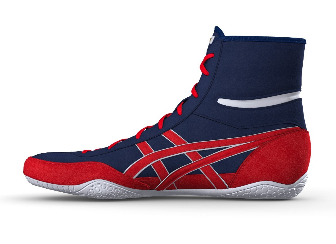 asics Boxing Wrestling Shoes 1083A001 Blue Red Red laces NEW EX-EO TWR900 Next