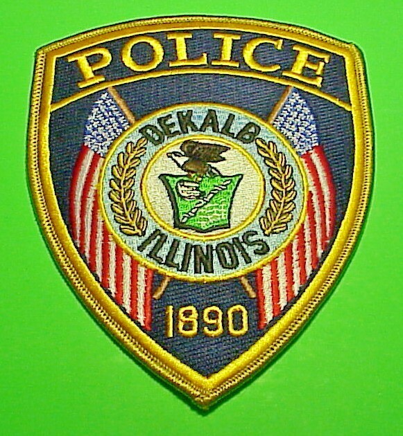 DEKALB  ILLINOIS  1890  IL  ( GOLD BORDER )  5 1/4"  POLICE PATCH