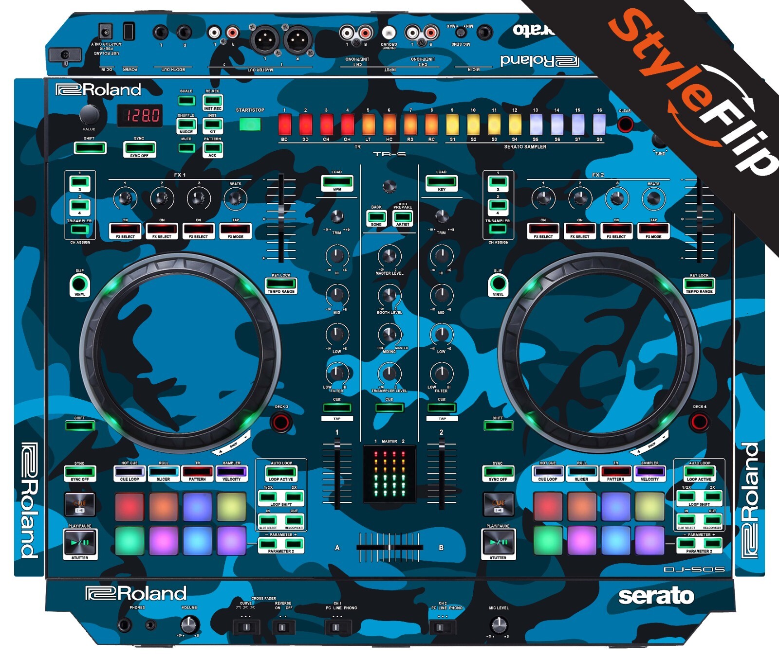 Roland DJ 505 Skins | Blue Camo | Protective Decal | StyleFlip Skins