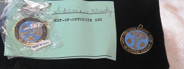 Mensona Kennel Club Medallion Medal Napa Mendocino Sonoma  1  1/4"