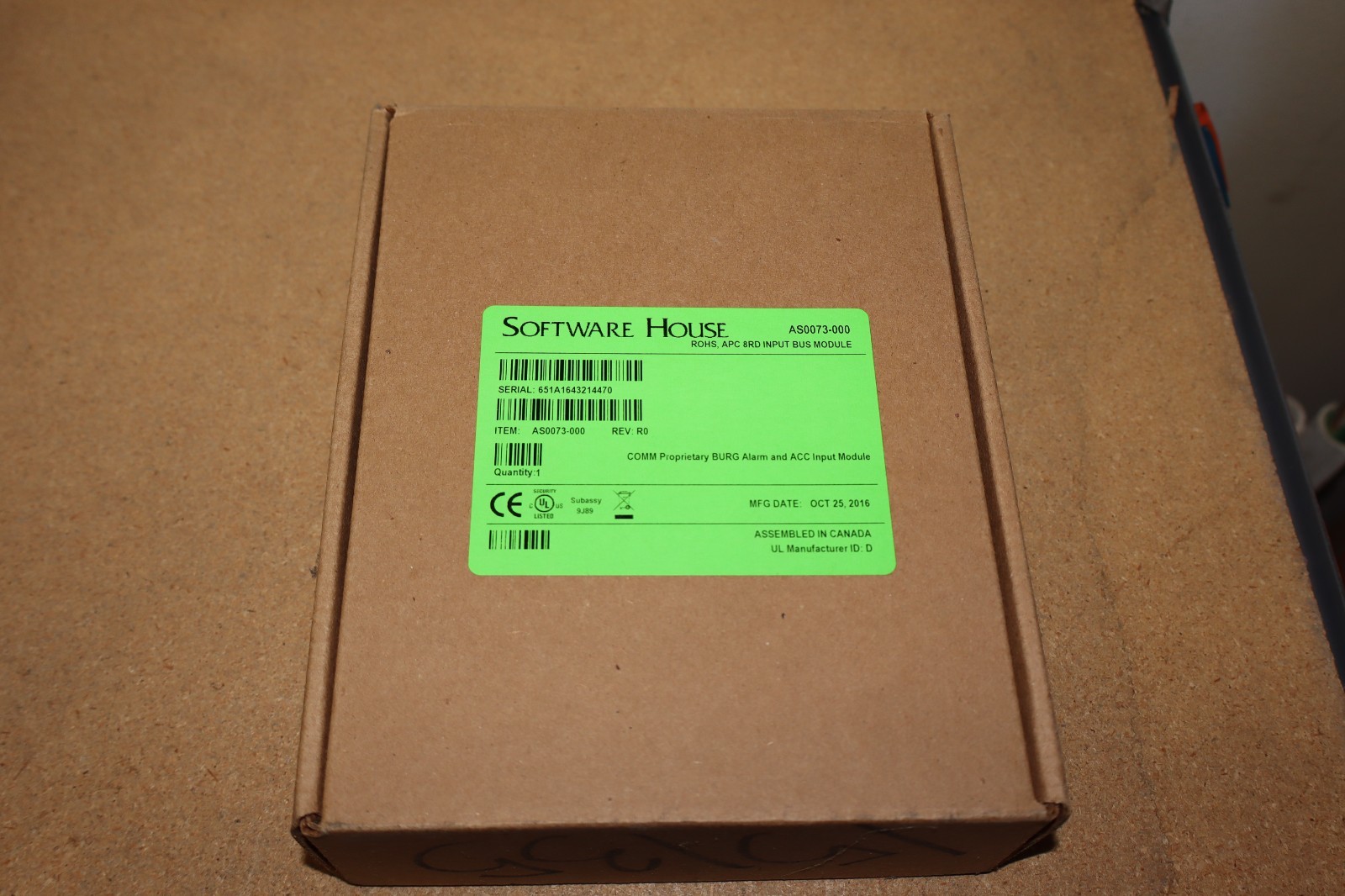 Software House I/8 Input Module Board AS0073-000 APC 8RD Expansion New Sealed
