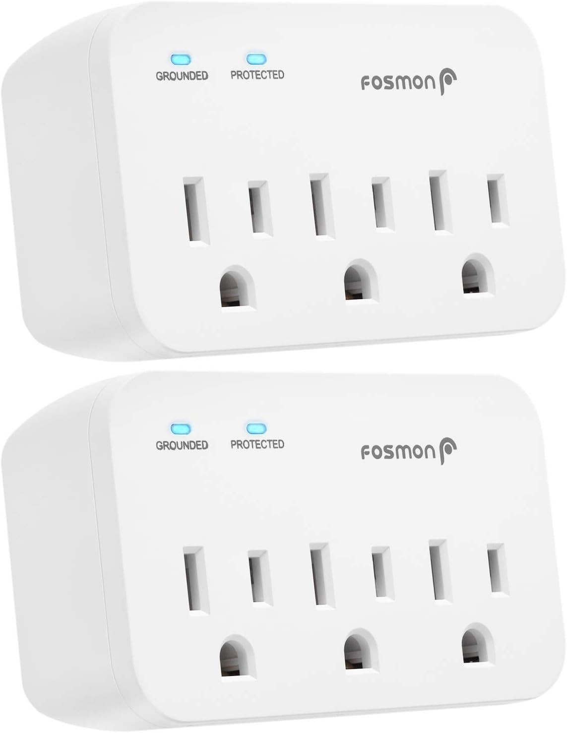 Protector de Voltaje para Refrigerador y Lavadora 1200J 1875W 3 Tomas 2 Pack