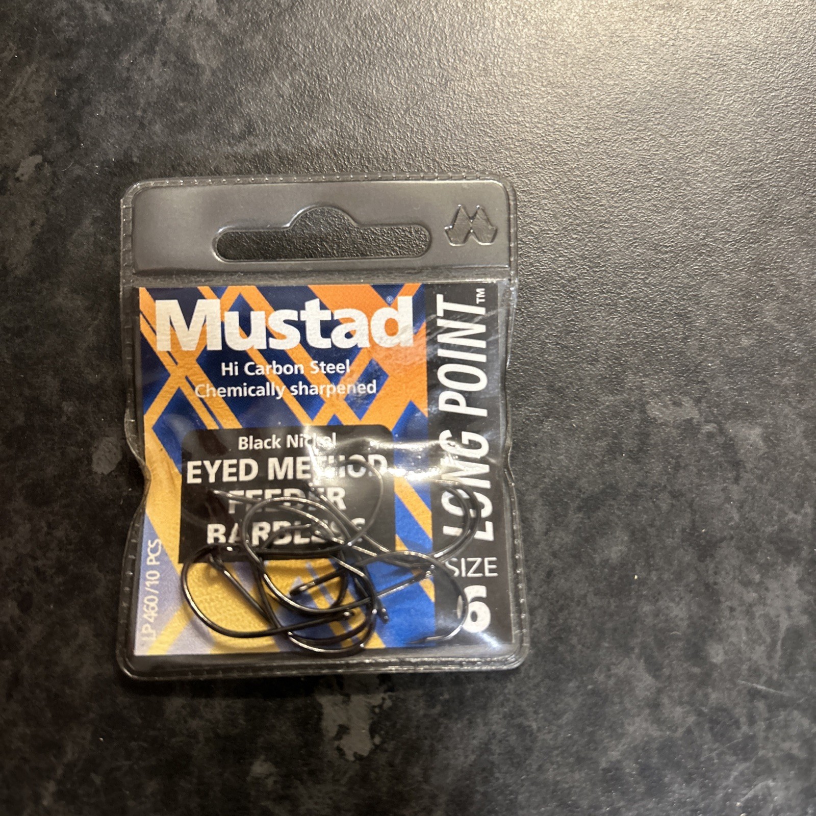 Mustad Long Point Eyed Method Feeder Barbless Eyed Size 6