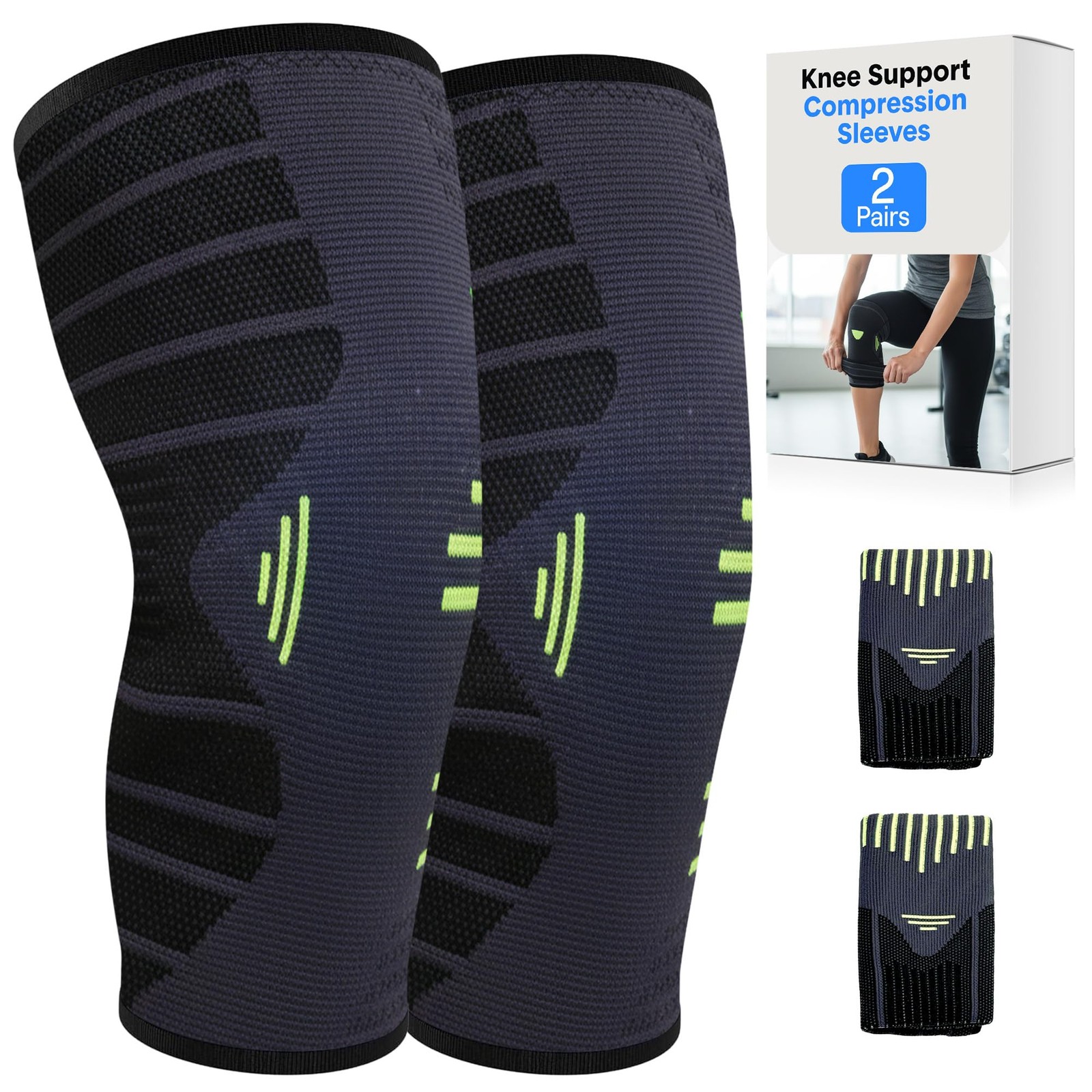4 PCS Knee Compression Brace Support Gym Running Joint Arthritis Pain Fit