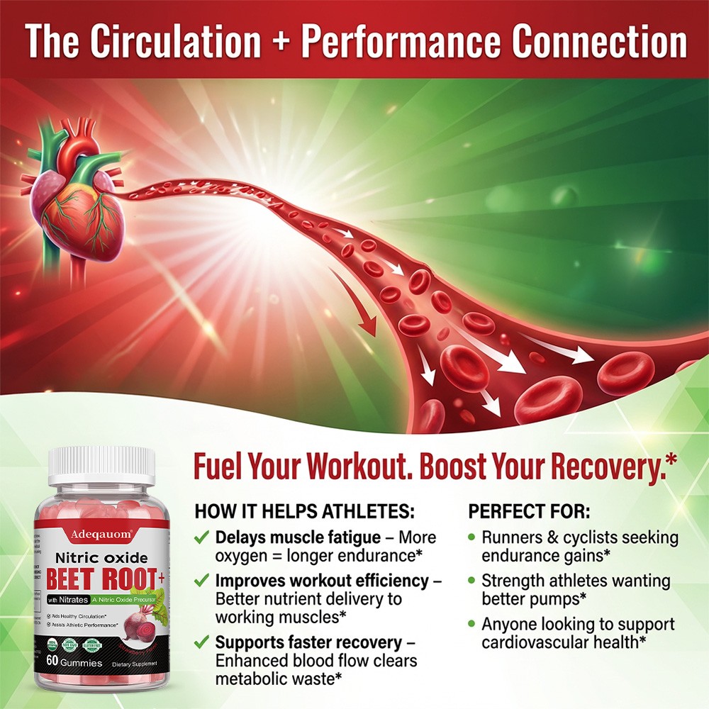 5000mg Beet Root Precursor Blend Gummies Non-GMO Gluten Free 60 Count