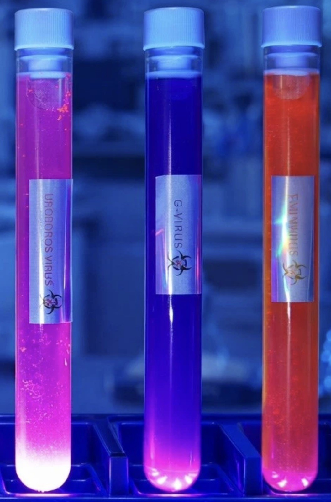 Glowing Umbrella Corporation Test Tubes Resident Evil- Set of 4
