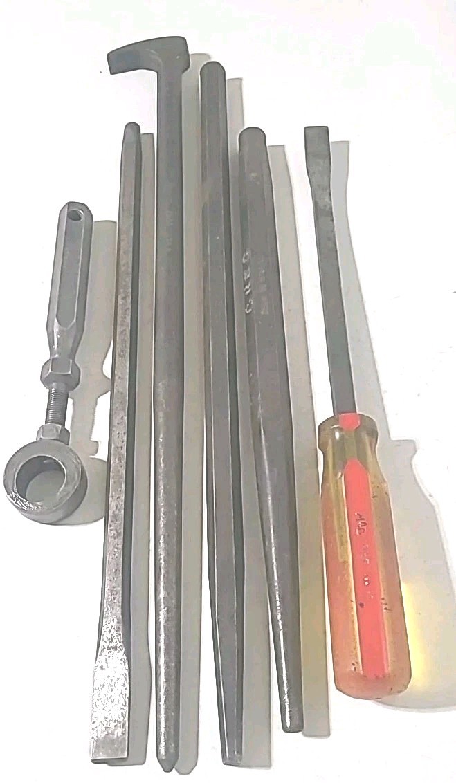 Snap-On & Mac Tools Punch and Chisel, Holder, Prybar, 6 Tool Lot USA MADE TOOLS