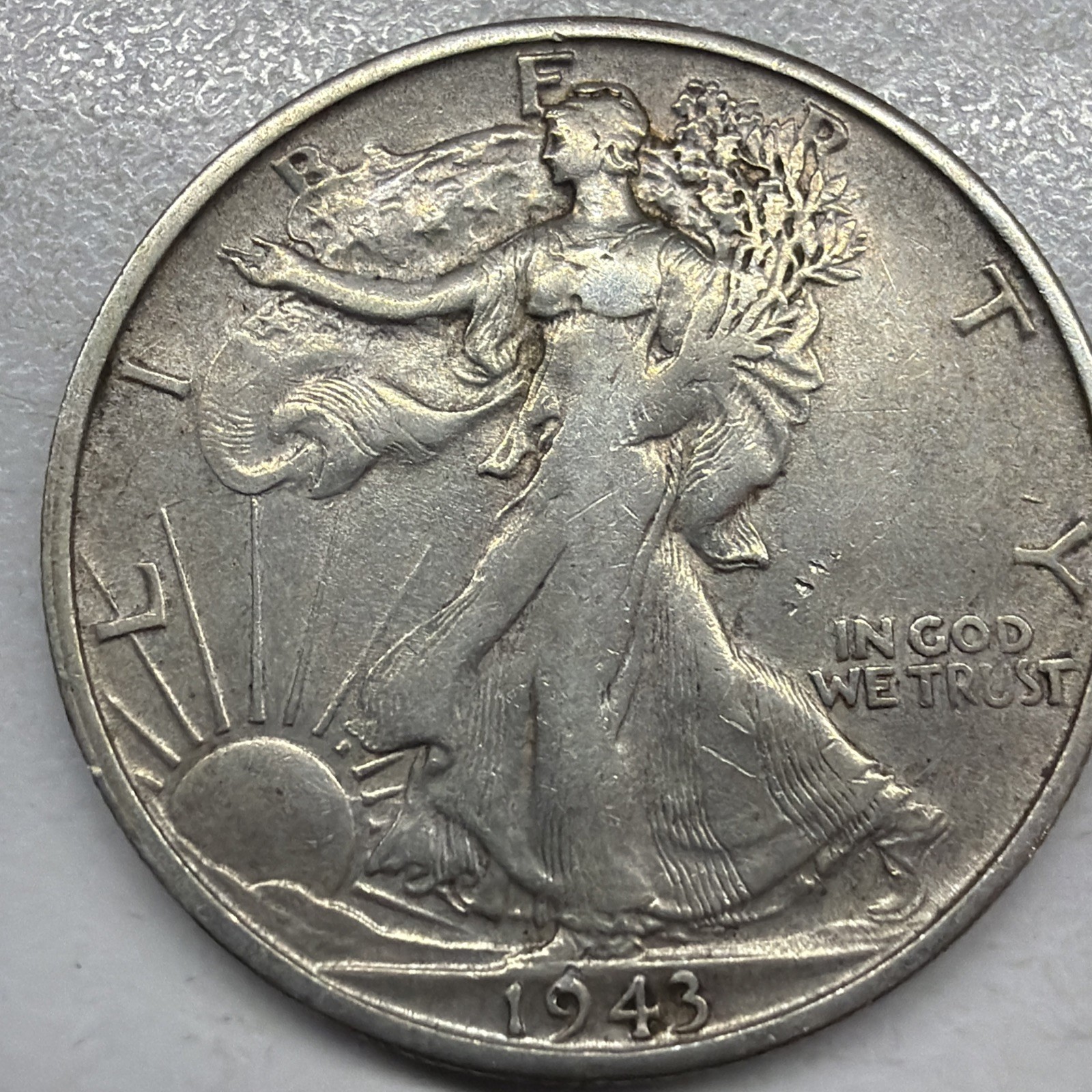 1943-S Walking Liberty Half Dollar 50c Silver Actual Coin Fine For Collection