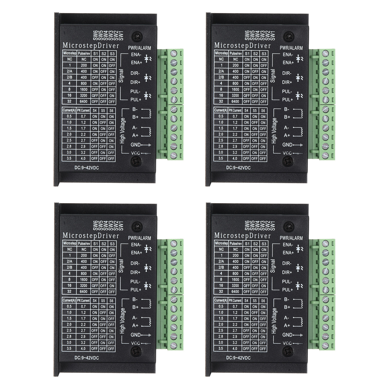 4pcs Stepper Motor Drivers 4A Stepper Driver Controller CNC Digital Micro Step