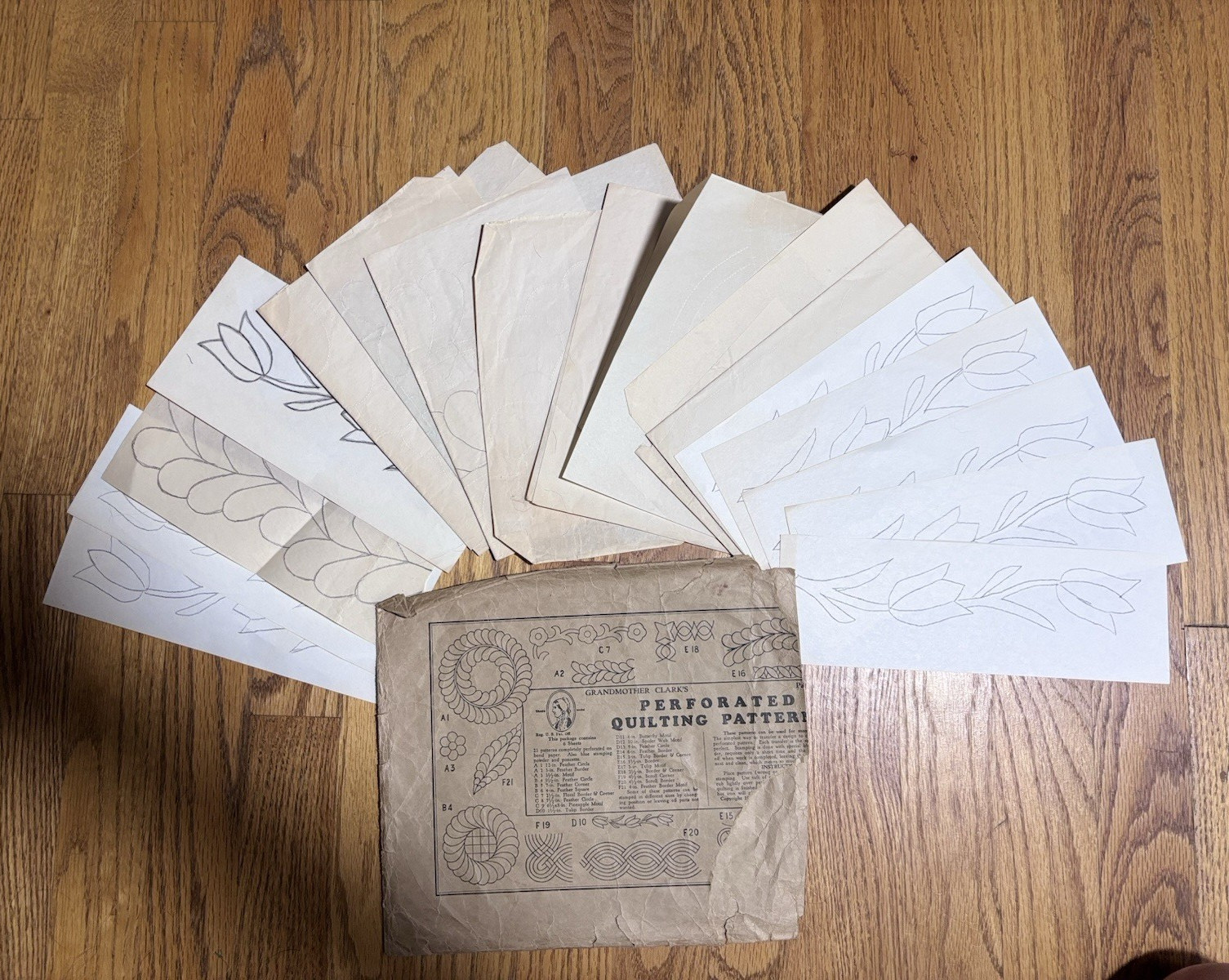 Vintage Grandmother Clark Quilting Transfer Pattern Lot Perforated Designs