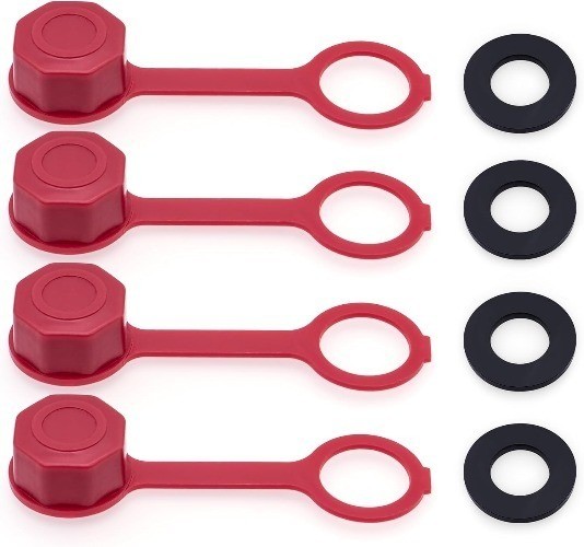 4PCS Red Gas Can Vent Caps - Screw Replacement Caps for Jugs