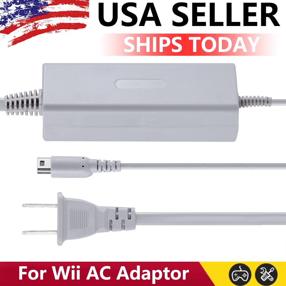 AC Adapter Charger Power Supply Cord Cable for Nintendo Console Wii WⅡ US PLUG