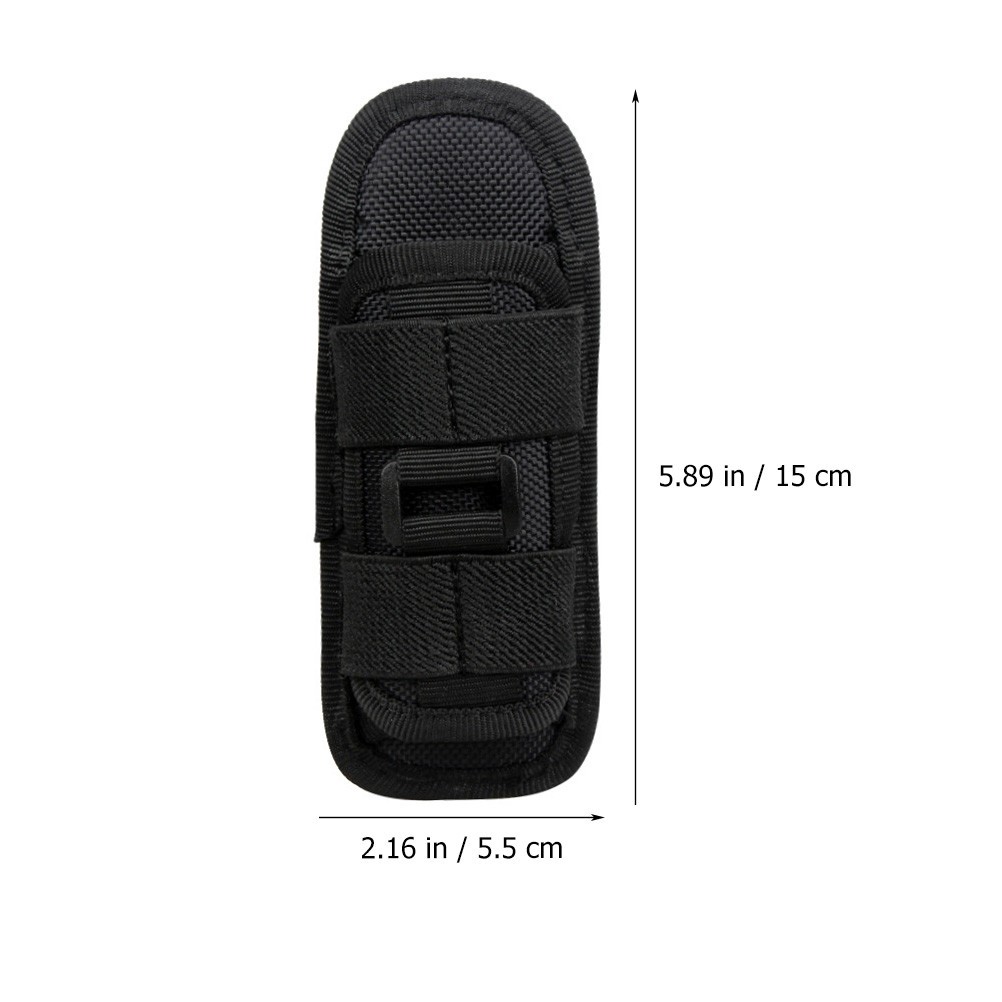 Outdoor Flashlight Pouch Rotatable Belt Clip Nylon Torch Protector